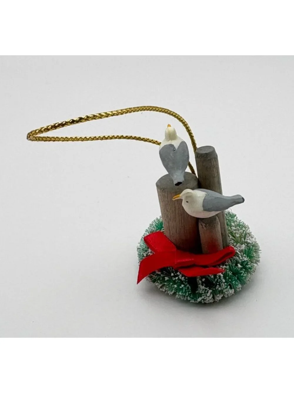 Coastal Seagulls Christmas Ornament Bird Nature Lovers Gift Rustic Beach Vintage
